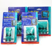 The PP LOK-TITE GANG VALVE set contains three non-corrosive aquarium valves in blue and black packaging, available with two, three, or four valve configurations. The backdrop features aquatic-themed graphics.