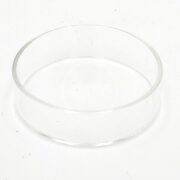 The GLASS SHRIMP FEEDING DISH is a clear, round Petri dish with smooth, thin edges, shown on a plain white background.