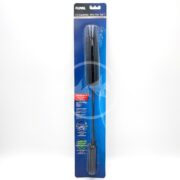 The essential FLUVAL CLEANING BRUSH SET includes two black brushes of varying sizes on a blue background, crucial for aquarium upkeep and filtration compatibility, making it a must-have for aquatic enthusiasts.