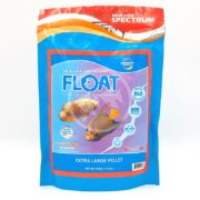The NLS FLOAT XL Pellets come in a vibrant blue and orange 350g (12.3 oz) package with fish images, highlighting benefits like color enhancement and appetite boosting, making the extra large pellets perfect for enriching your aquatic friends diets.