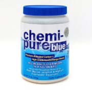 The CHEMI-PURE BLUE 11 OZ (312G) container is designed for freshwater aquariums, promoting advanced phosphate removal with premium activated carbon and ion-exchange resins.
