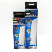 The FLUVAL BIO-FOAM 2 PACK provides two packages focused on biological and mechanical filtration for aquariums, featuring blue packaging with foam images and highlighting benefits such as waste debris removal and improved bio-activity.