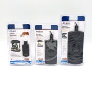 Aqueon Flat Heaters, offered in 5W, 7.5W, and 15W options, are attractively packaged in transparent cases featuring vibrant aquarium images. Designed for submersible use to enhance aquatic environments.