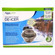 The AQUASCAPE POND DEICER 300W maintains an ice-free hole with its efficient design, reducing costs. It offers reliability with a snow-kissed plant display and includes a 3-year warranty.