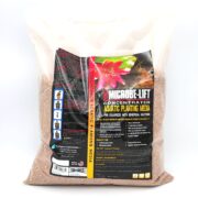 The MICROBE LIFT AQUATIC PLANTING MEDIA comes in a large, clear-front bag, revealing the product inside. Its label showcases images of ponds and aquatic plants, emphasizing its suitability for aquariums and ponds.