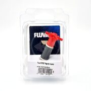 The FLUVAL IMPELLER 107/207 A20109 is presented in clear plastic packaging, highlighting its gray base with a red multi-blade propeller, while a label underneath provides model details and a barcode.