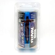 The FLUVAL FX2 FX4 IMPELLER A20208 is stylishly packaged in a clear plastic container, featuring the prominent Fluval and Hagen logos. Product details are provided in four languages, including English and French.