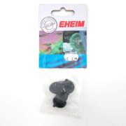 The EHEIM SKIMMER SUCTION CUPS 4 PACK, priced at $3.99, includes black suction cups in a clear plastic bag with an upper card showcasing aquatic imagery and branding, perfect for effortlessly securing skimmers in your aquarium.