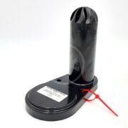 The AQUATOP UV GUARD REPLACEMENT BLACK features a black plastic base with a barcode, round detailing, and a tall cylindrical attachment with a spherical top and slits. It includes a red zip tie, all set against a plain white background.