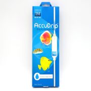 The IM AQUA GADGET ACCUDRIP 7101 by Innovative Marine features blue and white packaging with images of a clownfish, boxfish, and yellow tang, alongside the text Acclimation Made Simple and a water drop symbol.