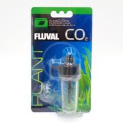 The packaging for the FLUVAL CO2 BUBBLE COUNTER features a clear device on a vibrant green and blue background, showcasing aquatic plants.
