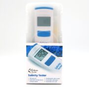 The HANNA SALINITY TESTER features a sleek design with a digital display showing 10.25 ppt, waterproof build, dual graphite electrodes, automatic temperature compensation, easy calibration, and auto shut-off for seamless marine measurements.