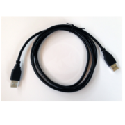 A 6-ft coiled black USB cable, known as the NEPTUNE AQUABUS CABLE 6 FT MALE MALE ABUS6, features standard male connectors on both ends and sits elegantly against a plain white background.
