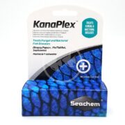 SEACHEM KANAPLEX 5 GM (0.18 OZ.) comes in blue and white packaging and treats fungal and bacterial fish diseases, including Dropsy, Popeye, and Fin/Tail Rot. Its suitable for both marine and freshwater environments.