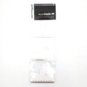 A package of Continuum aquaBlade-M replacement blades for aquarium glass cleaners, with three white blades visible in clear plastic packaging. The label states “For glass aquariums only. Made in USA.”.
