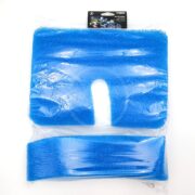 A packaged set of blue aquarium filter foam sponges, including one rectangular piece with a cutout section and one long strip, displayed against a white background.