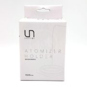 A white product box labeled Atomizer Holder Accessory by LN Systems, featuring a minimalist design with black text and a faint outline illustration of the holder on the front.