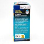 Box of AquaClear 30 filter block replacement with instructions in English and French, showing usage details, maintenance tips, and icons for 2-month replacement and fresh/saltwater use.