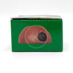 A green rectangular box with an illustration of a brown dome-shaped object and a black circle on its front side, set against a plain white background.