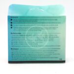 Back of a CO2 drop checker product box showing installation steps, use instructions, and maintenance tips printed in black text on a green-blue gradient background. A small cutout for hanging is visible at the top center.