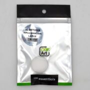 A sealed silver and white CO2 Art package labeled 10 Diffuser Replacement Ring Large, with a see-through window revealing a white ring inside. The package also says CO2 essentials at the bottom.
