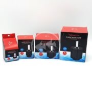 Four boxes of Aquatop Classic Aqua Flow sponge filters in different sizes are displayed in a row against a white background. The boxes are mostly red with product images and blue accents.
