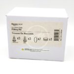 A white Aquascape Ultraklean Fitting Kit box showing its label, which lists contents (fittings: 3 Aquascape, 3 NAB, 7 O-rings, 1 item) and a warning about cancer and reproductive harm.