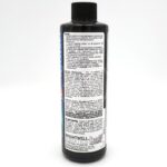 A black bottle of Brightwell Aquatics MicroBacter7 aquarium solution with a white label showing directions, product information, and branding details in black text.