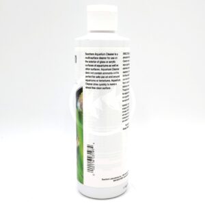 A white plastic bottle of SEACHEM AQUARIUM CLEANER 250 ML (8.5 OZ) with a closed cap and labeled with product details stands upright against a plain white background.