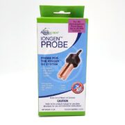Box of Aquascape Iongen Probe for the Iongen G2 System, featuring an image of the copper probe with cable, product details, a caution label, and a note for ponds up to 25,000 gallons.
