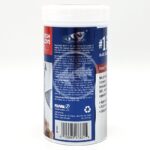 A blue and white cylindrical container of FLUVAL BUG BITES TROPICAL FLAKES 1.58 OZ (45 G) A7331 features detailed product info, a recycling symbol, barcode, and brand details on the label.