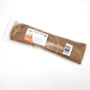 A packaged brown slingshot band set labeled 5 in 1, with a barcode and product information visible on the clear plastic packaging.