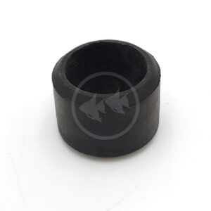 A small, solid black rubber ring or cylindrical sleeve with a hollow center, shown on a white background.