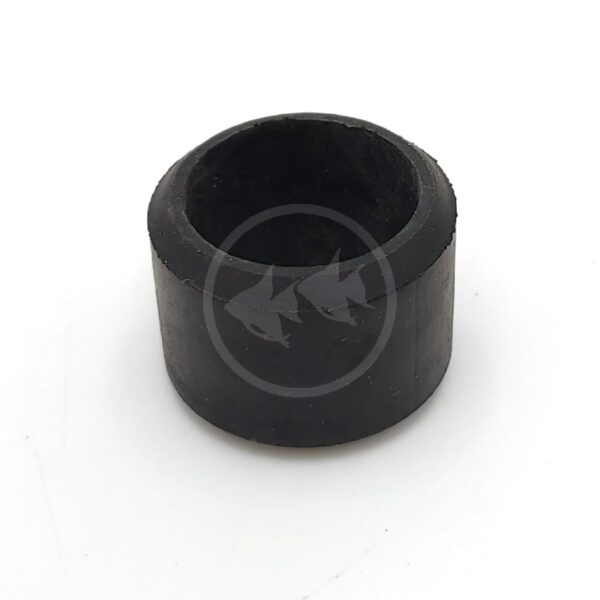A small, solid black rubber ring or cylindrical sleeve with a hollow center, shown on a white background.