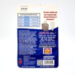 Back of a package of brine shrimp eggs, showing hatching instructions, ingredient list, a chart for mixing ratios, product images, customer service info, and Use By 04/2026 stamped at the top.