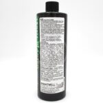 A black plastic bottle labeled “Brightwell Aquatics AQF” with detailed white text, containing directions, ingredients, and usage information for an aquarium plant supplement. The bottle has a black cap and stands on a white background.