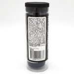 A clear plastic container with a black lid and a label showing instructions and ingredients for a product called MD C30. The text on the label is printed in black and white. A barcode is visible at the bottom.
