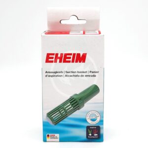 A box of EHEIM suction basket, displaying the product image on the front. The packaging is white with red and blue accents, and includes text in multiple languages as well as marine and freshwater icons.