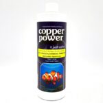 A white bottle of ENDICH COPPER POWER SW 16 OZ with a label showing clownfish, bold white text, and yellow highlights for treating ich, fungus, and external parasites in saltwater aquariums.