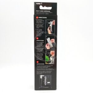 Box of Fluval Poly-Carb Cartridge showing directions for use, including images and instructions in English and Spanish, for installing the cartridge in an aquarium filter.