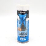 A cylindrical container displaying a Random Flow Generator by VCA, Flex Series, for 1/2-inch Loc-Line, with blue and black graphics and Made in the USA printed at the top.