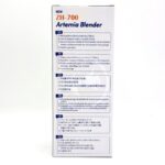 The packaging for the ZH-700 Artemia Blender is shown, featuring product information and instructions in six languages (English, French, Chinese, German, Japanese, and Korean) on a white background.
