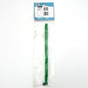 A green EHEIM aquarium filter intake pipe in a clear plastic package with a blue and white label at the top displaying product information and a barcode.
