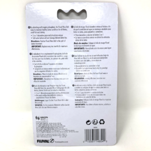 The back of a Fluval Max product package, showing instructions and information in multiple languages, including English, French, and Spanish. There are logos, a barcode, and manufacturing details at the bottom.